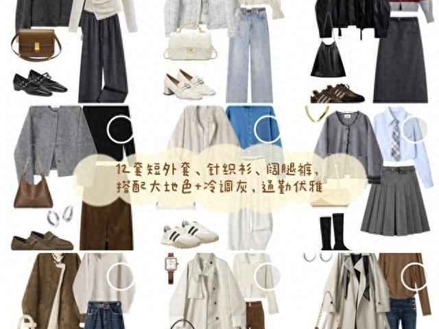 秋冬通勤优雅穿搭：12套短外套、针织衫与阔腿裤的完美指南